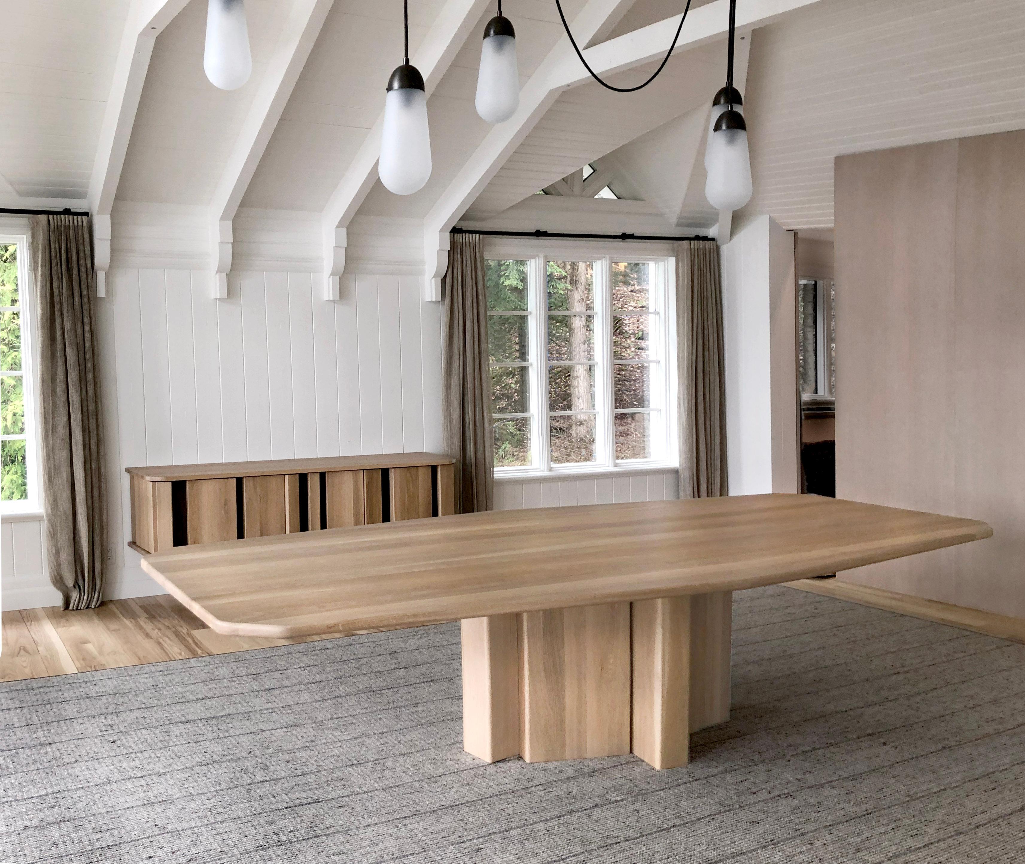 Diamond Table (11 feet) in White Oak by Simon Johns In New Condition For Sale In East-Bolton, Quebec