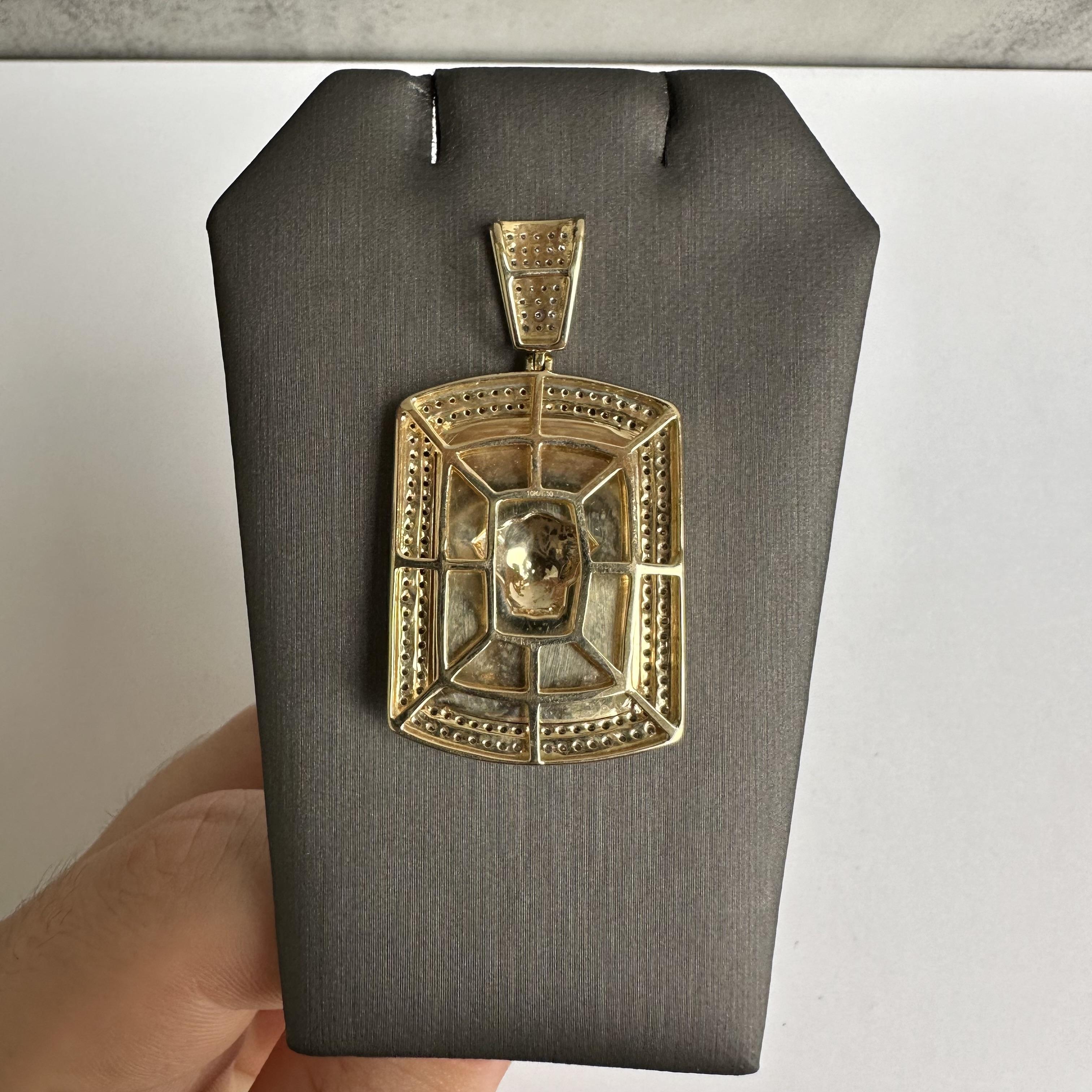 Taille ronde Collier avec étiquette en or jaune 10 carats et diamants naturels de 1,10 carat, neuf en vente