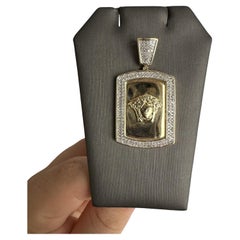 Diamond Tag Necklace in 10kt Yellow Gold - 1.10ctw Natural Diamonds, New