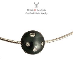 Diamond Tahitian South Sea Pearl Necklace 0.5 TCW 14k Gold Certified