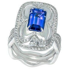 Diamond and Tanzanite Cocktail Ring