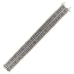 Diamond Tanzanite Gold Tennis Bracelet