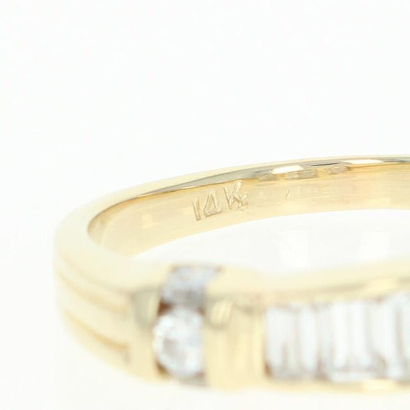 Diamond Tapered Band, 14 Karat Yellow Gold Ring Baguette Cut 1.00 Carat In Excellent Condition In Greensboro, NC