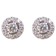 Diamond Target Stud Earrings in 9ct White Gold