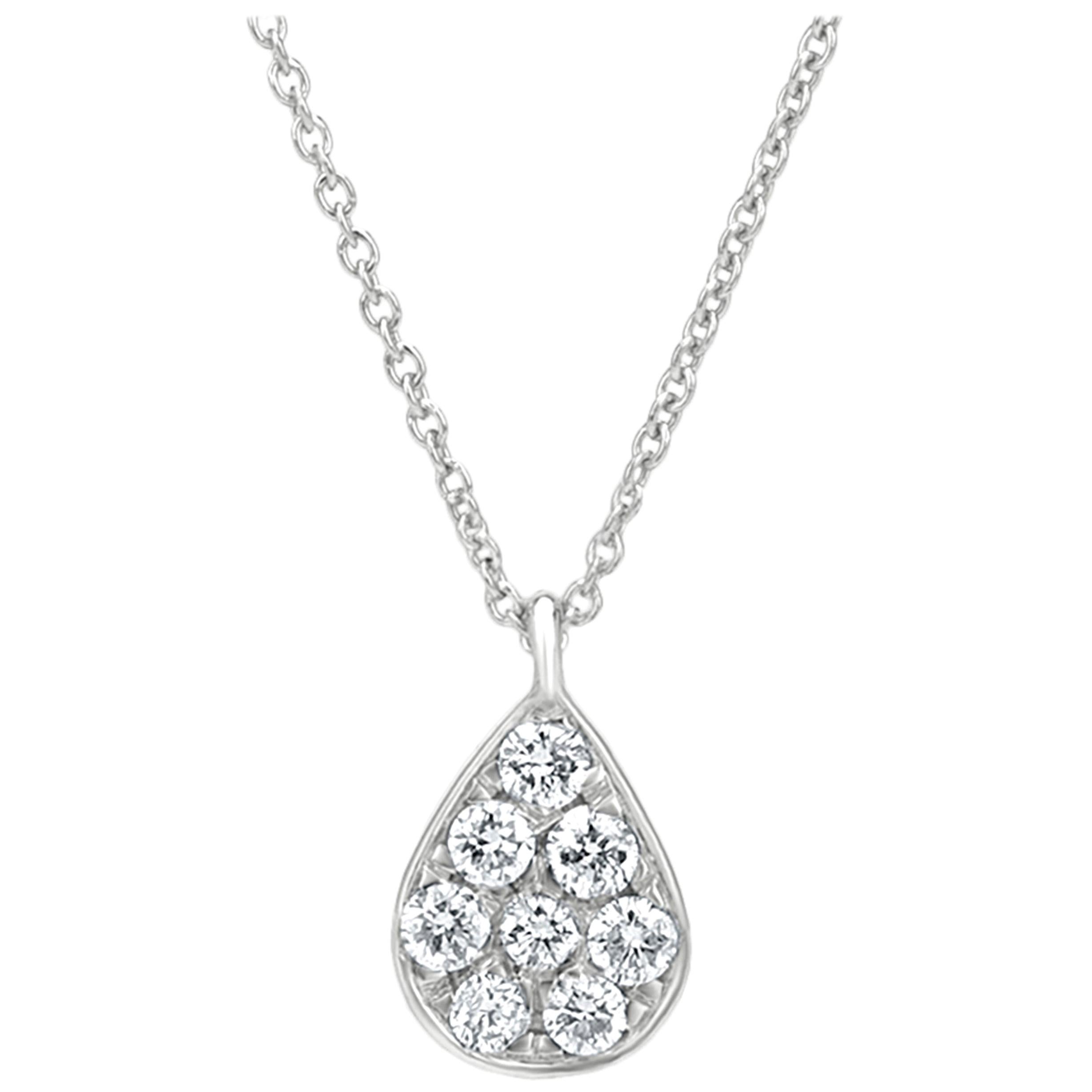 Abstract Diamond Drop Pendant Necklace For Sale at 1stDibs