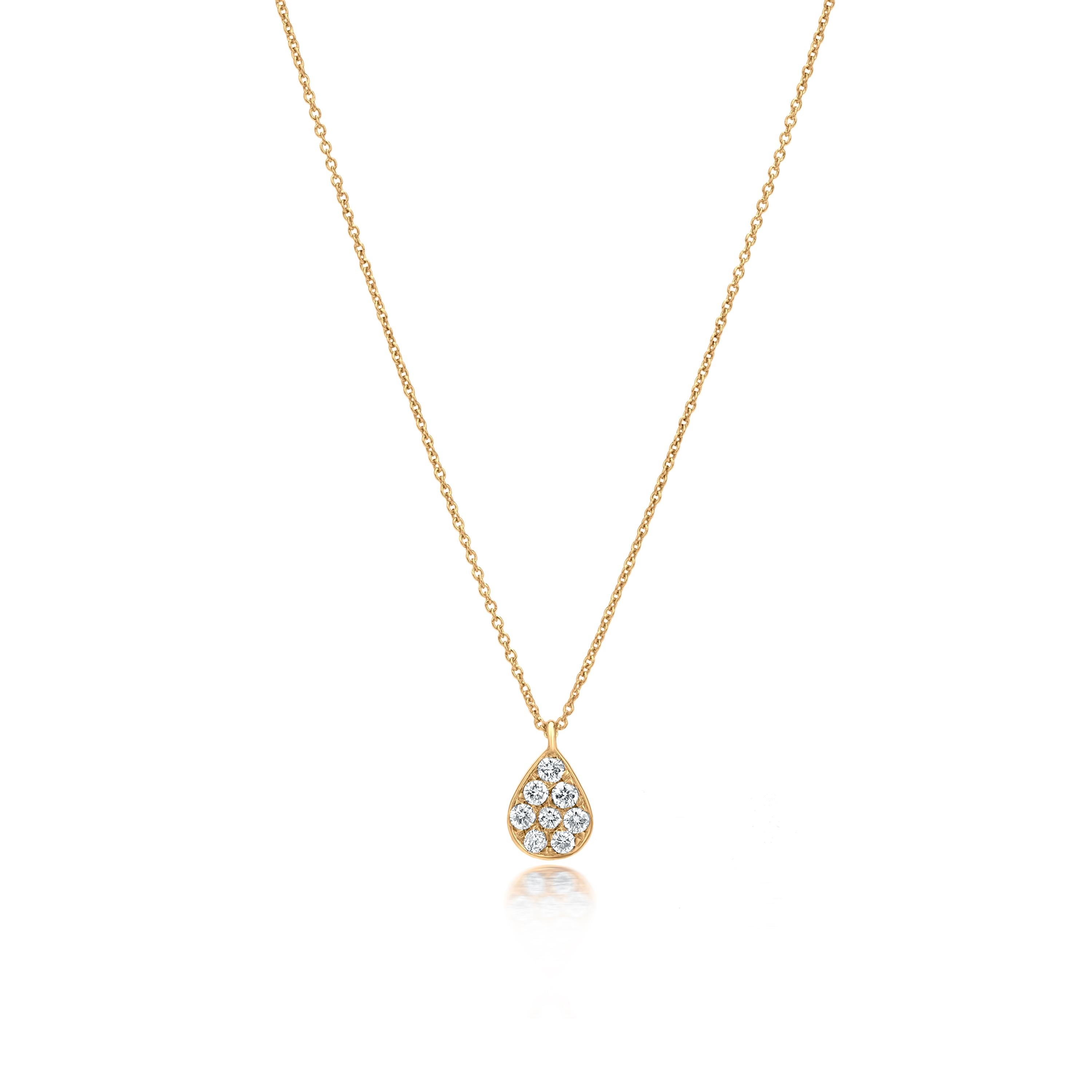 Grace your neckline with a Luxle teardrop pendant to commemorate a loved one. Subtle yet pretty this teardrop pendant necklace is the new fashion statement. This pendant necklace showcases an elegant teardrop pendant embellished with 8 round cut