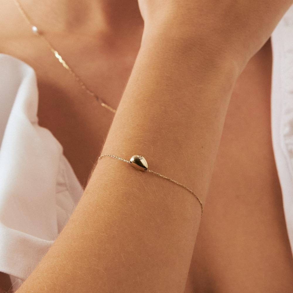 De las mujeres Pulsera de cadena lágrima de diamantes 7,5