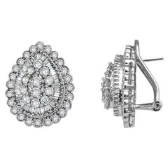 Diamond Teardrop Earrings 14 Karat White Gold