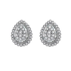 Diamond Teardrop Earrings 14 Karat White Gold