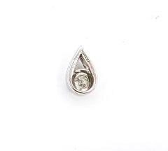 Diamond Teardrop Pendant in 14k White Gold