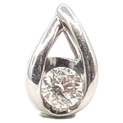 Diamond Teardrop Pendant in 14k White Gold