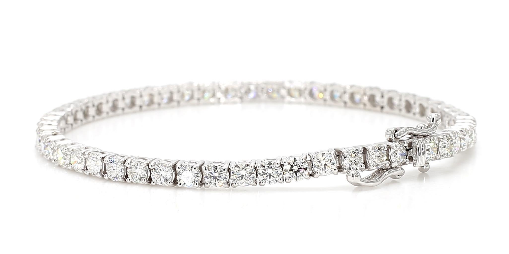 Donna Diamond Tennis 18K Gold Bracelet in vendita