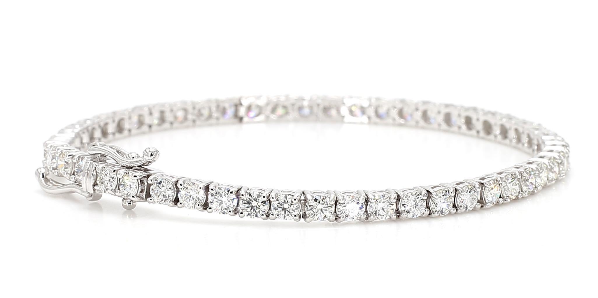 Diamond Tennis 18K Gold Bracelet in vendita 2