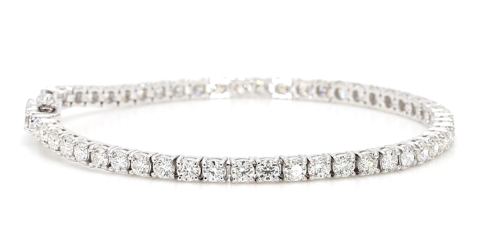 Diamond Tennis 18K Gold Bracelet in vendita 3