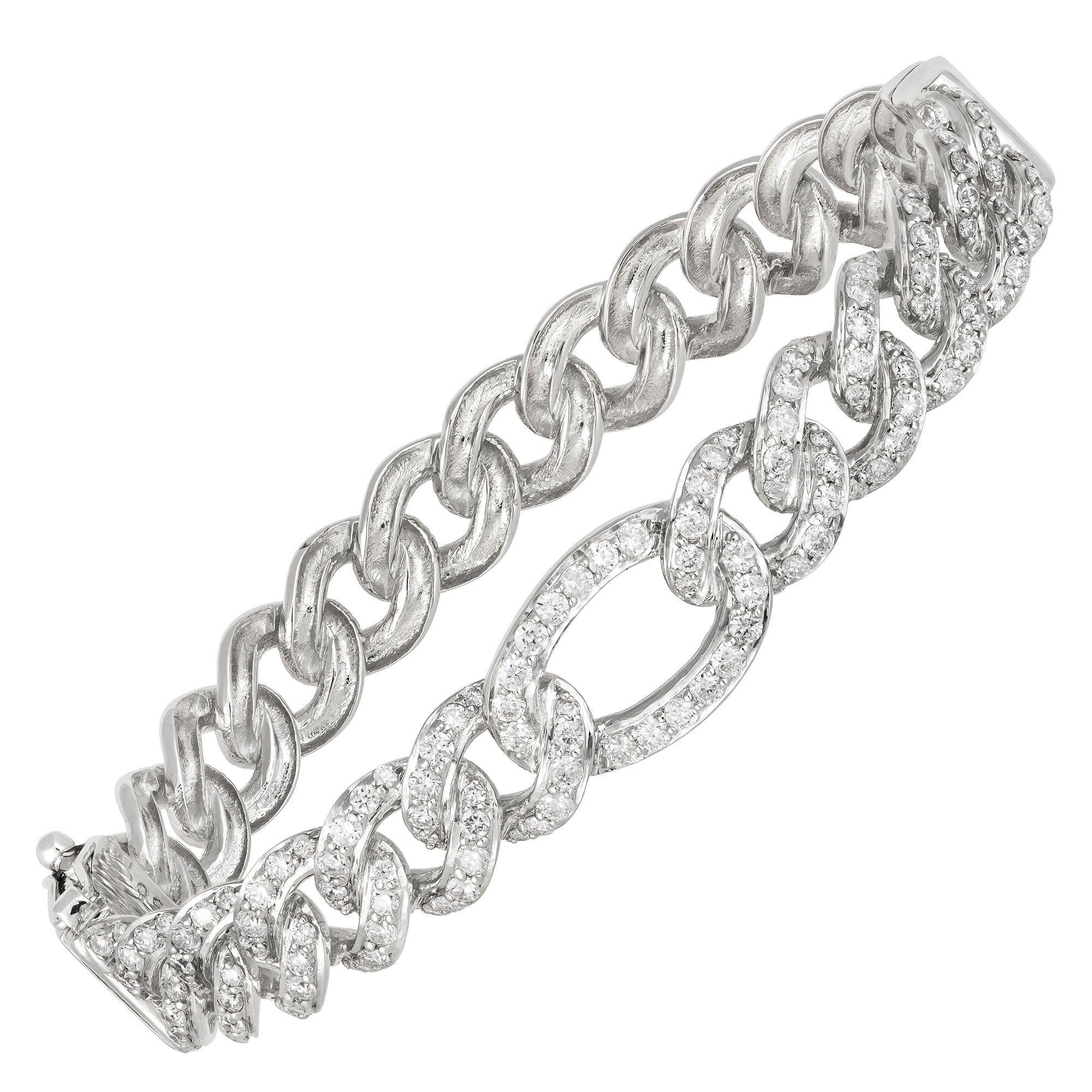 Diamond Tennis Bangle Bracelet 18 Karat White Gold Diamond 2.09 Carat/148 Pieces For Sale