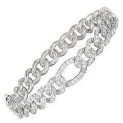 Bracelet jonc tennis en or blanc 18 carats avec diamants de 2,09 carats/148 pièces