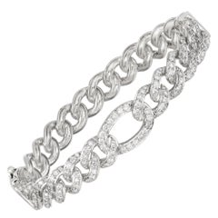Diamond Tennis Bangle Bracelet 18k White Gold Diamond 2.09 Cts/148 Pcs