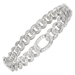 Diamond Tennis Bangle Bracelet 18k White Gold Diamond 2.09 Cts/148 Pcs