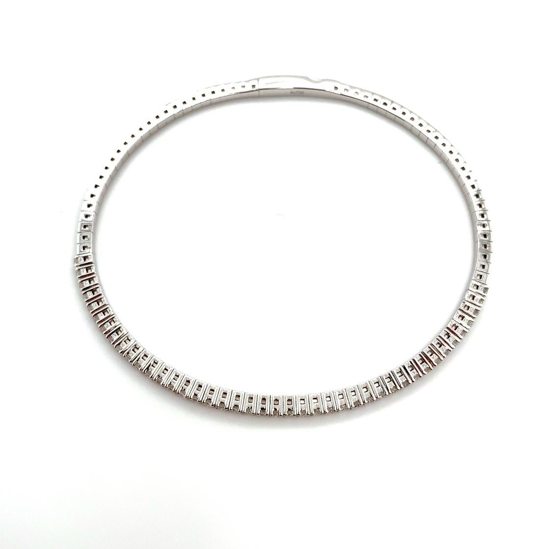 Pulsera brazalete tenis diamantes oro blanco 18k en venta 1