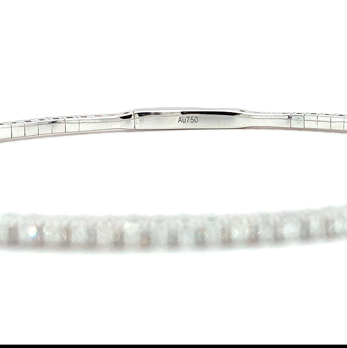 Pulsera brazalete tenis diamantes oro blanco 18k en venta 2