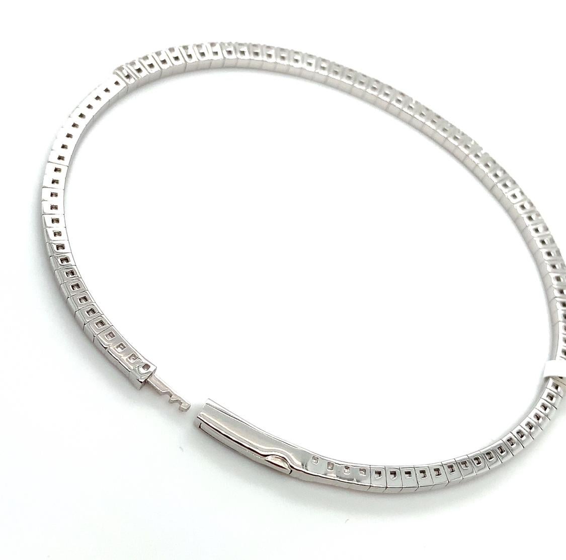 Pulsera brazalete tenis diamantes oro blanco 18k en venta 3