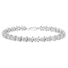 Diamond Tennis Bracelet 0.94 Carats Sterling Silver