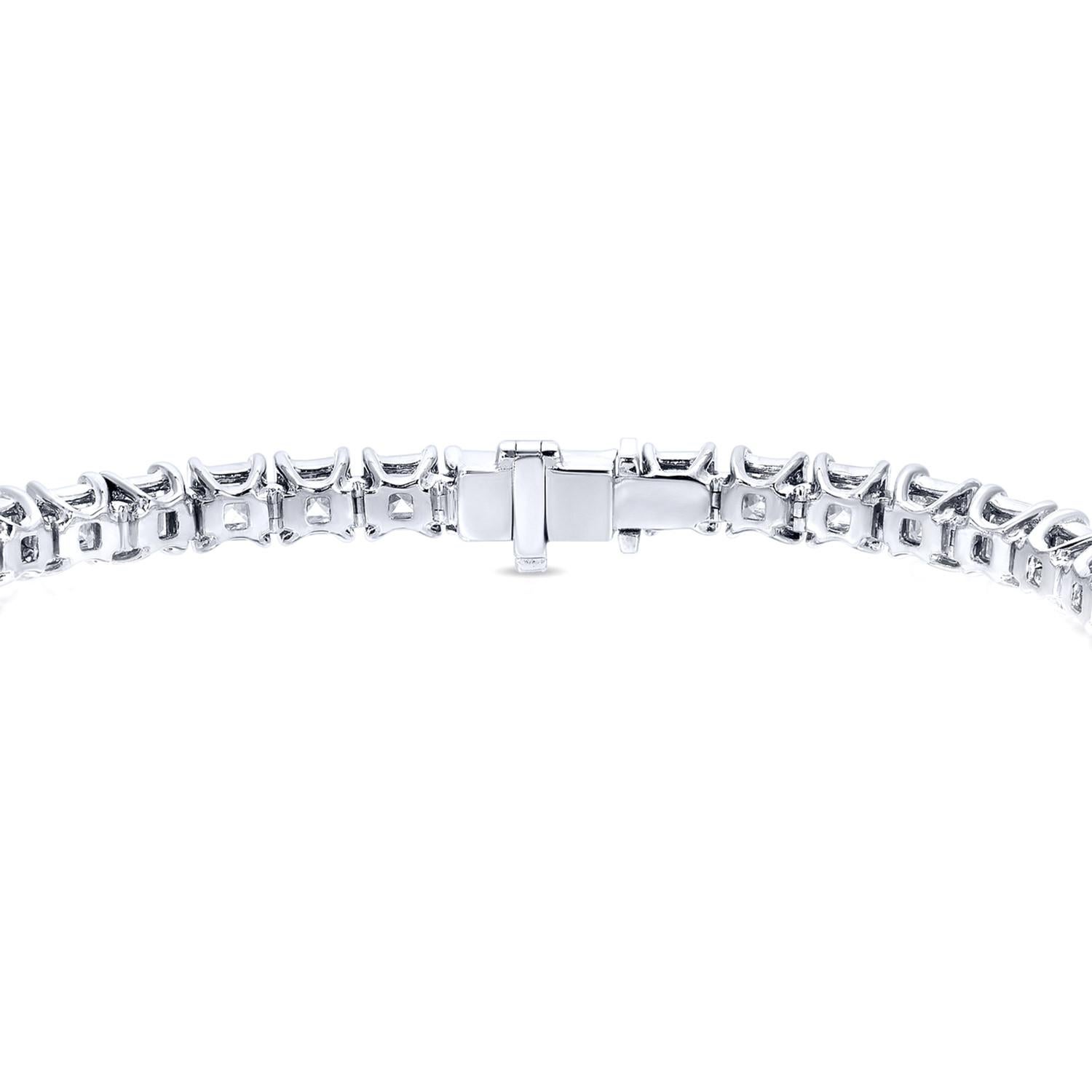 Diamond Tennis Bracelet 10.2 Carats Asscher Cut 18K White Gold In Excellent Condition For Sale In Aliso Viejo, CA