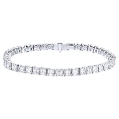 Diamant-Tennisarmband mit 10,2 Karat Diamanten im Asscher-Schliff 18K Weißgold