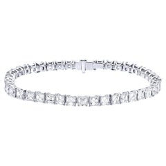 Diamant-Tennisarmband mit 10,2 Karat Diamanten im Asscher-Schliff 18K Weißgold