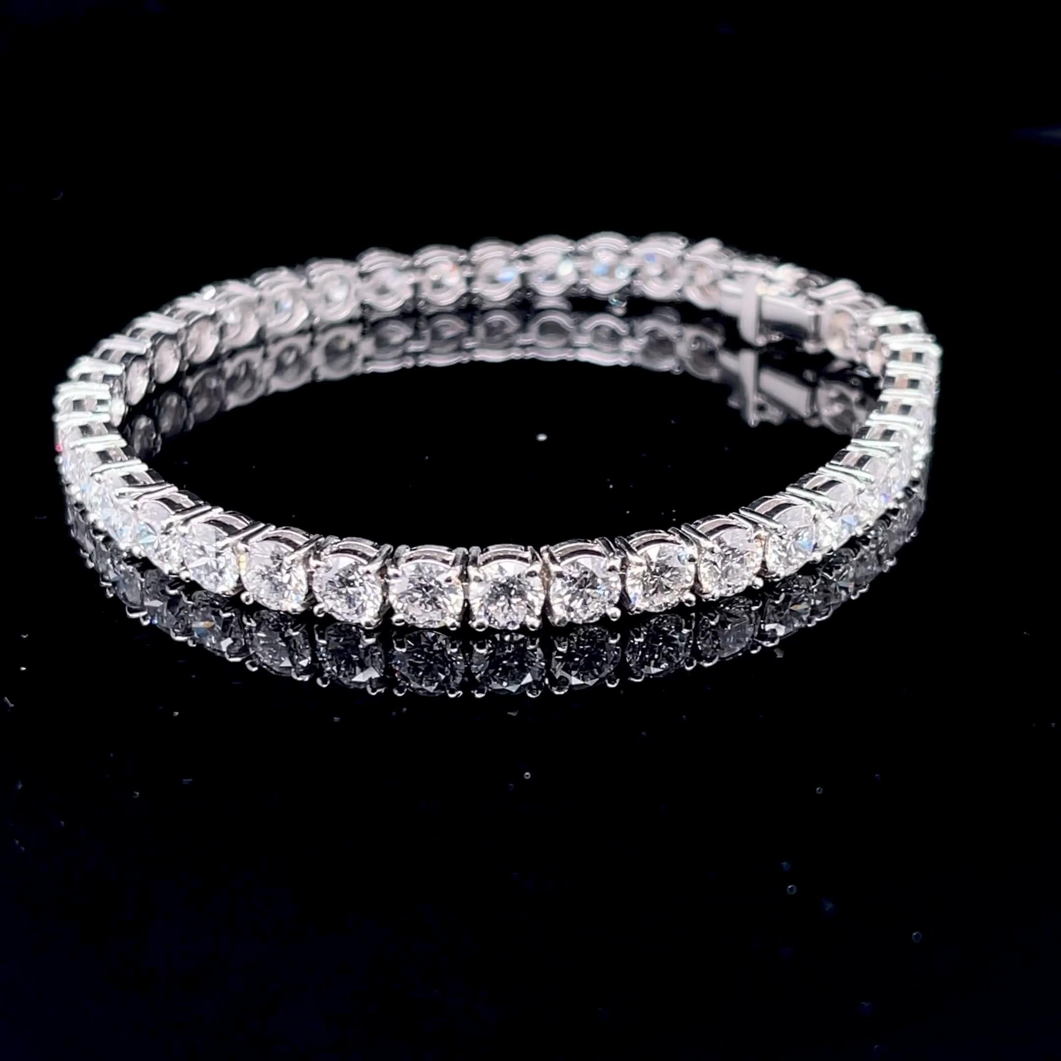 Diamond Tennis Bracelet 11.84 Carat DE Color VS2/SI2 GIA Certified In New Condition For Sale In Beverly Hills, CA