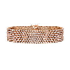 Squisito bracciale tennis con diamanti in oro rosa 18 carati - 13,42 carati di regalo di lusso