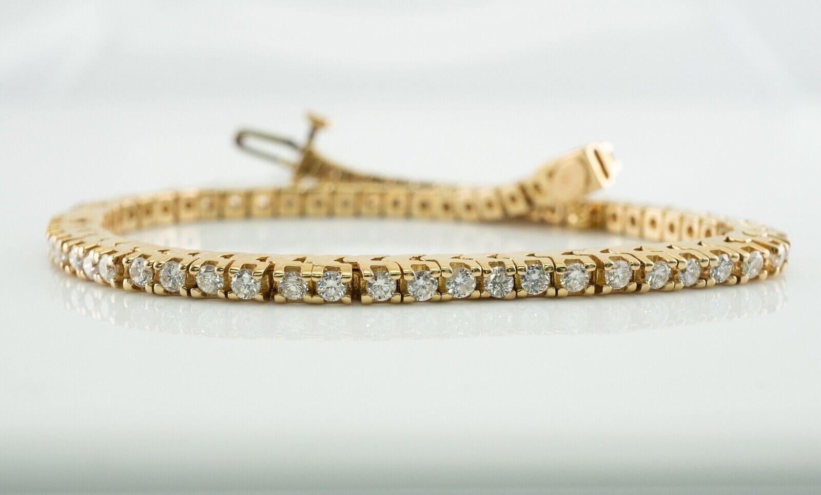 Bracelet tennis en or 14 carats avec étiquette TDW de 2,02 diamants naturels 5685 $ Bon état - En vente à East Brunswick, NJ