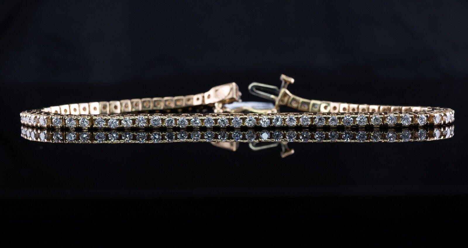 Diamond Tennis Bracelet 14K Gold 2.02 TDW Tag $5685 For Sale 1