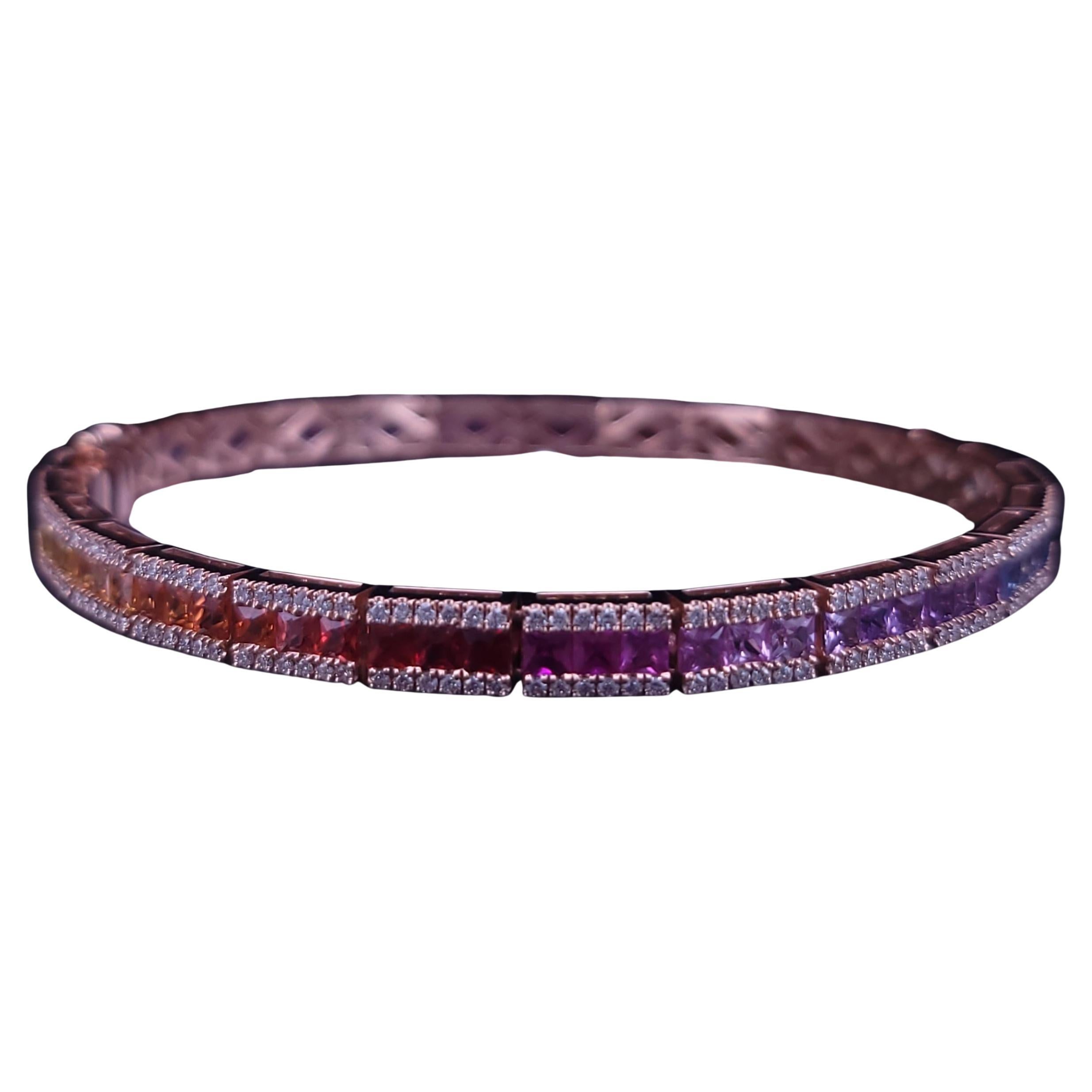Pulsera de Tenis de Diamantes Oro Rosa 14K Diamante 1.171ctw