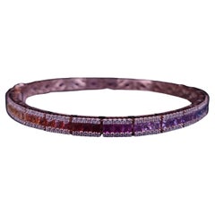 Bracelet de tennis en or rose 14K diamant 1.171ctw