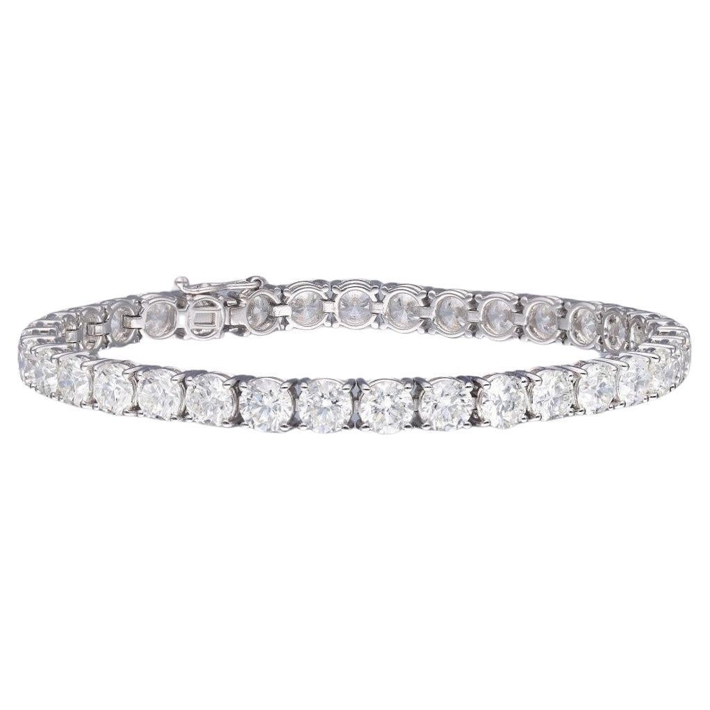 Diamond tennis bracelet 16.55cts made in Italy For Sale