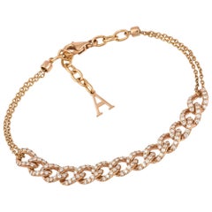 Bracelet tennis en or rose 18 carats avec diamants de 0,80 carat/130 pièces