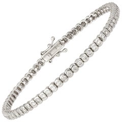 Diamond Tennis Bracelet 18 Karat White Gold Diamond 2.85 Carat/69 Pieces