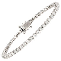 Diamond Tennis Bracelet 18 Karat White Gold Diamond 4.55 Carat/53 Pcs