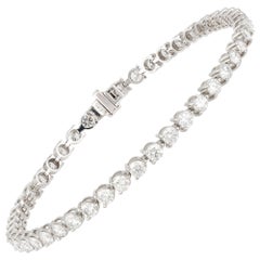 Bracelet tennis en or blanc 18 carats avec diamants de 4,85 carats (4,85 carats)