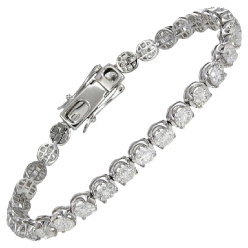 Diamond Tennis Bracelet 18 Karat White Gold Diamond 6.14 Carat/40 Pcs For Sale