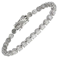 Bracelet tennis en or blanc 18 carats avec diamants de 6,14 carats/40 pièces