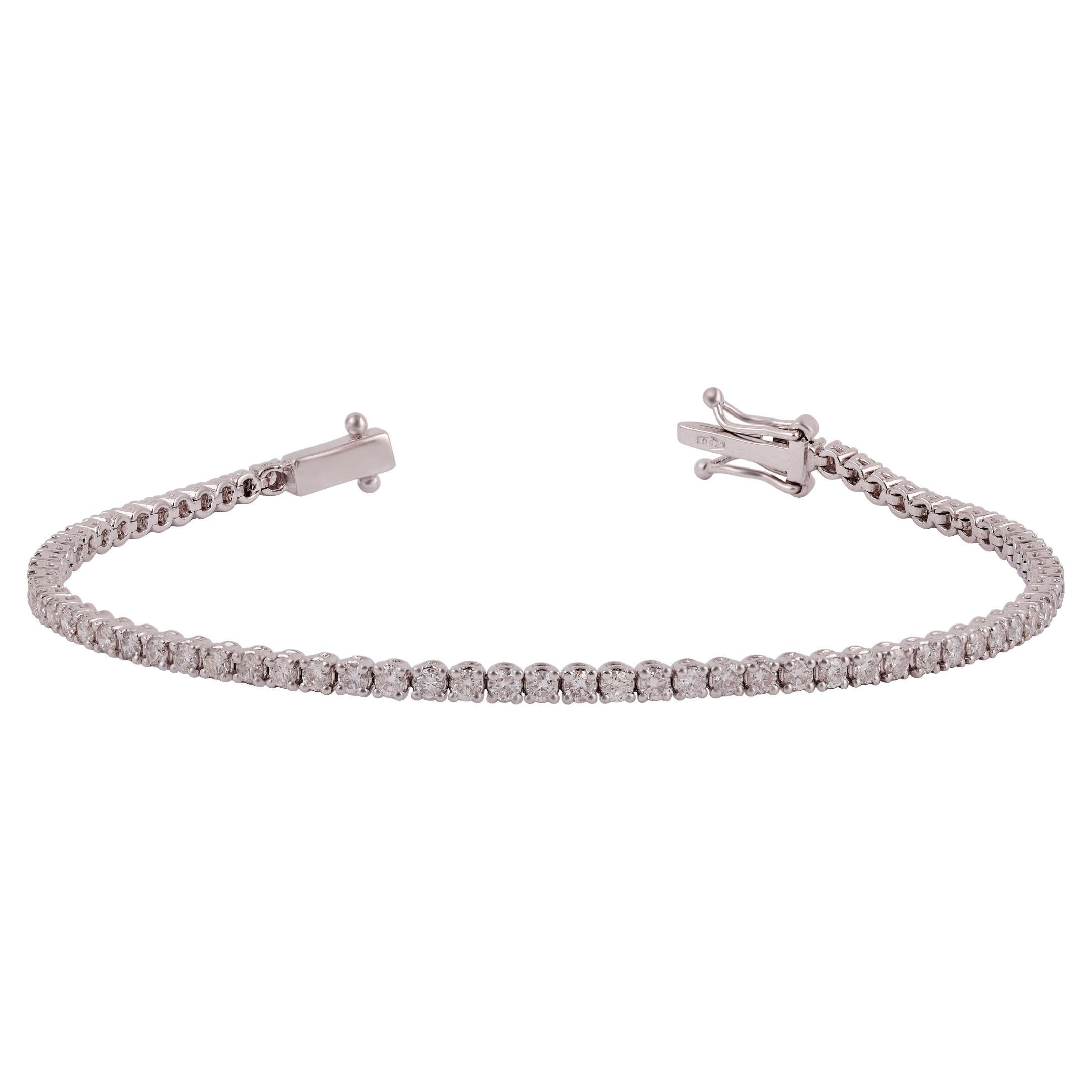 Bracelet tennis en or blanc 18 carats et diamants de 2,16 carats. 