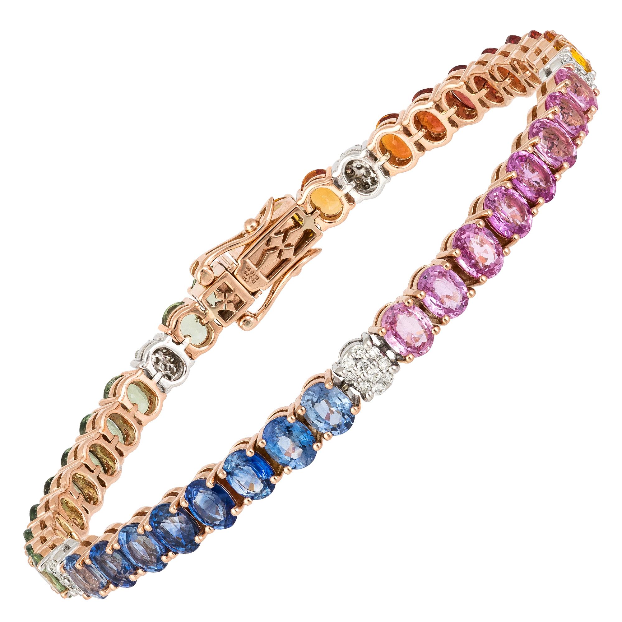 pink sapphire tennis bracelet