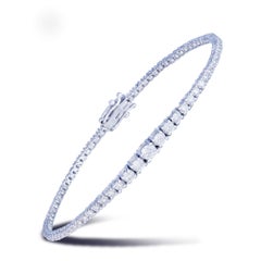 Bracciale tennis con diamanti in oro bianco 18k Diamante 1,45 carati/85 pezzi