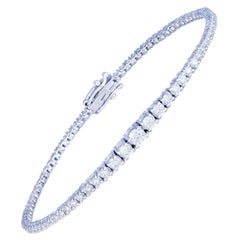 Retro Diamond Tennis Bracelet 18k White Gold Diamond 1.45 Cts/85 Pcs