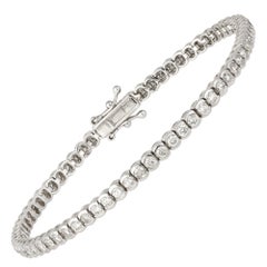 Bracciale tennis con diamanti in oro bianco 18 carati 2,85 carati/69 pezzi
