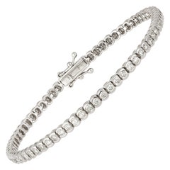 Bracelet tennis en or blanc 18 carats avec diamants de 2,85 carats/69 pièces