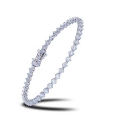 Diamond Tennis Bracelet 18 Karat White Gold Diamond 2.98 Carat/45 Pieces