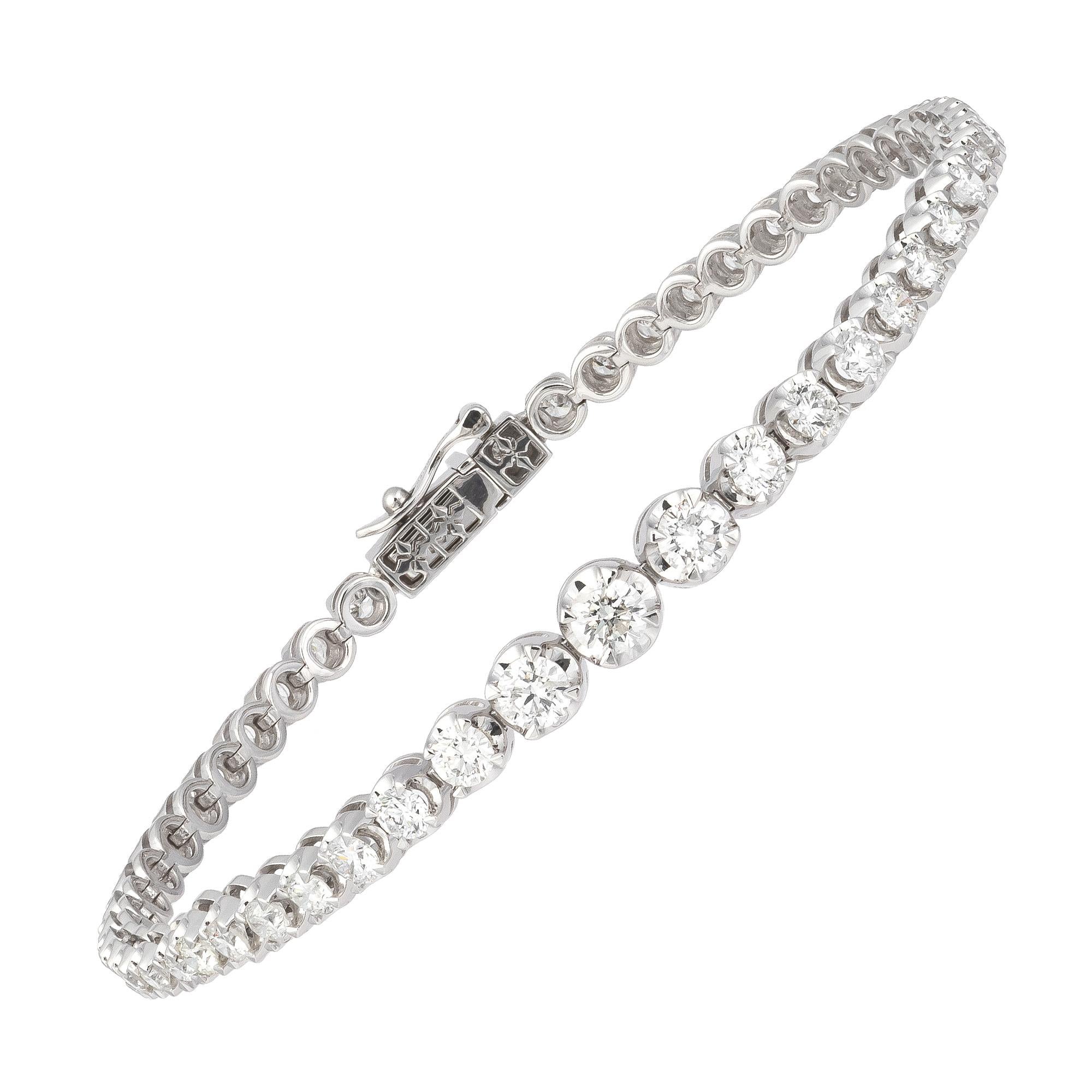 BRACELET 18K White Gold Diamond 3.00 Cts/51 Pcs
